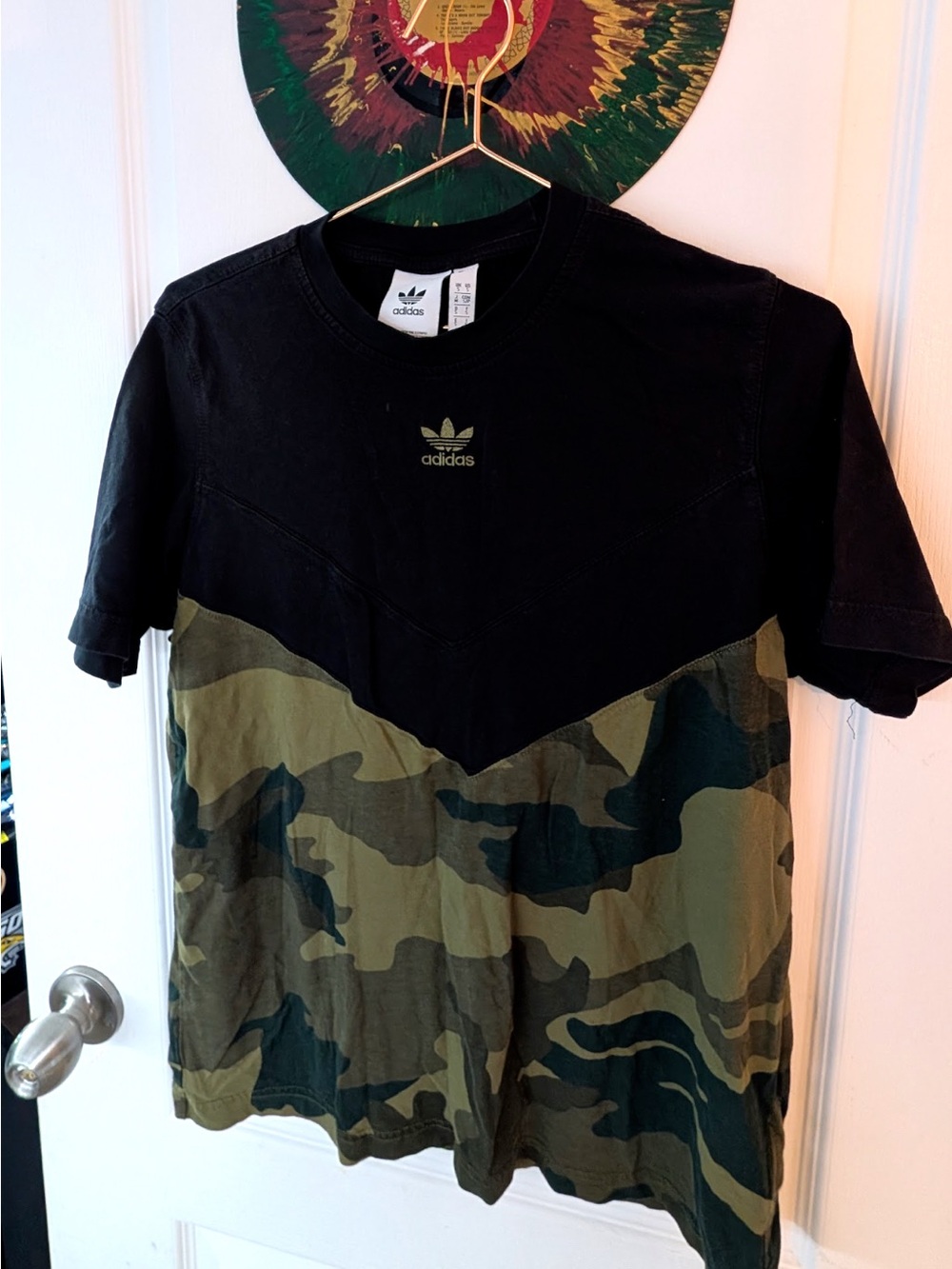 adidas Black & Olive Camo Short Sleeve Tee